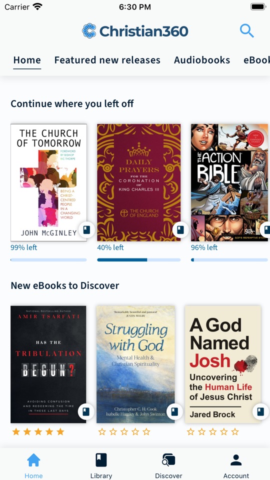 Christian360 app screen 1
