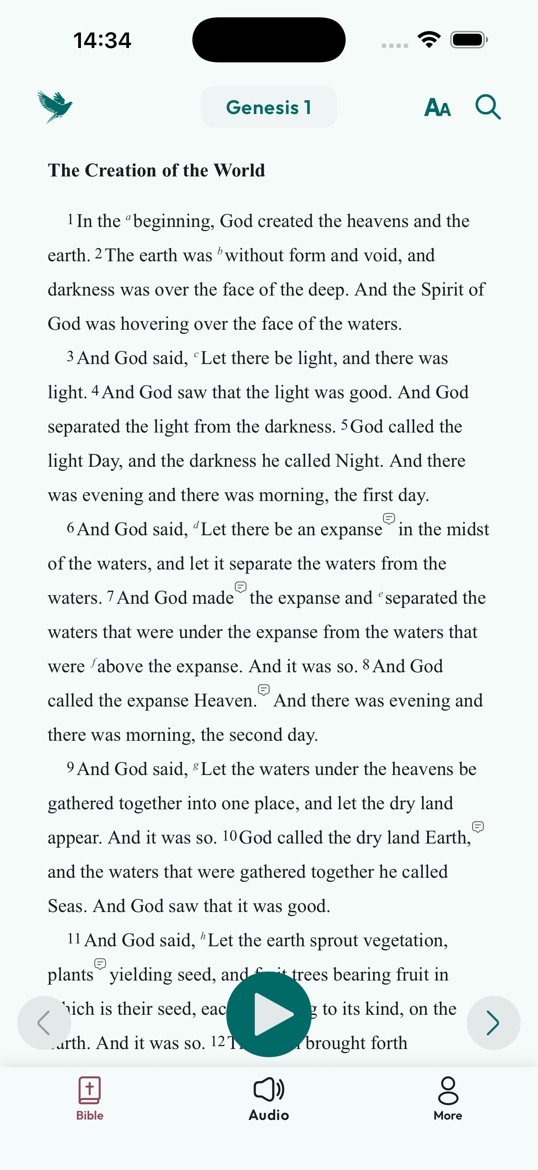 ESV-CE Catholic Bible app screen 1